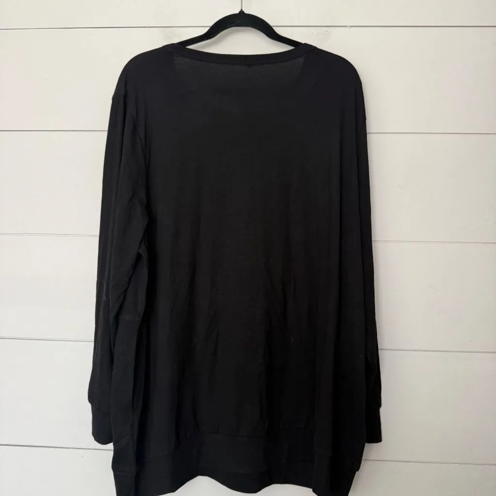 Rossriss Women’s 24W Good Vibes Rainbow Black Longsleeve Top New - Image 5