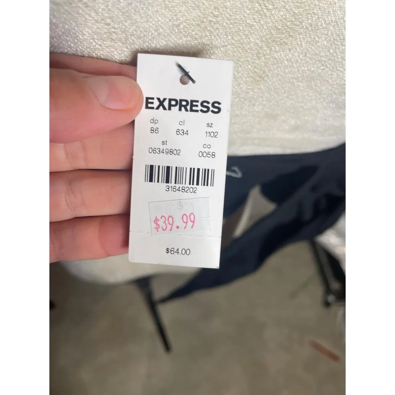 NWT EXPRESS Women's Black Tie Back Puff Sleeve Eyelet Blouse‎ Shirt Size S - Image 5