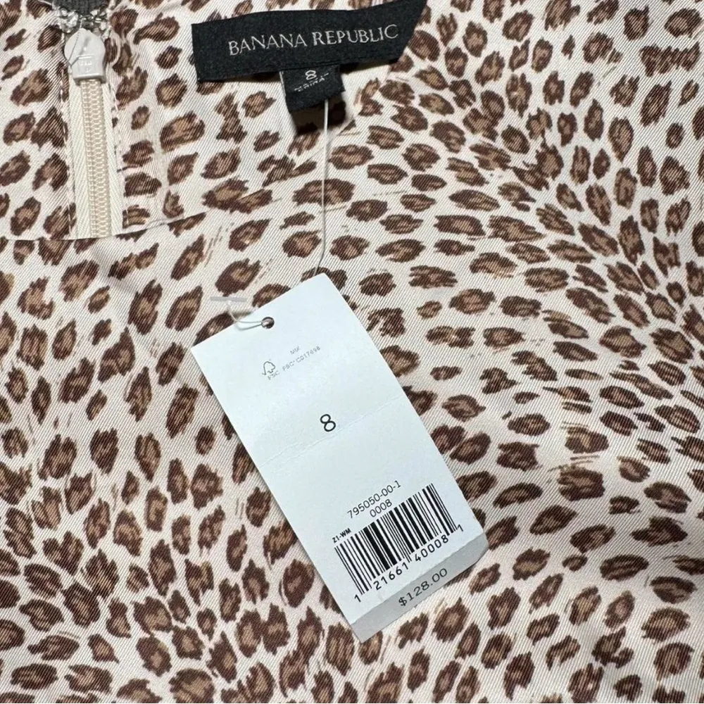 Banana Republic Ruffle Bell Sleeve Sz 8 Leopard Dress Lined A-line PERFECT - Image 3