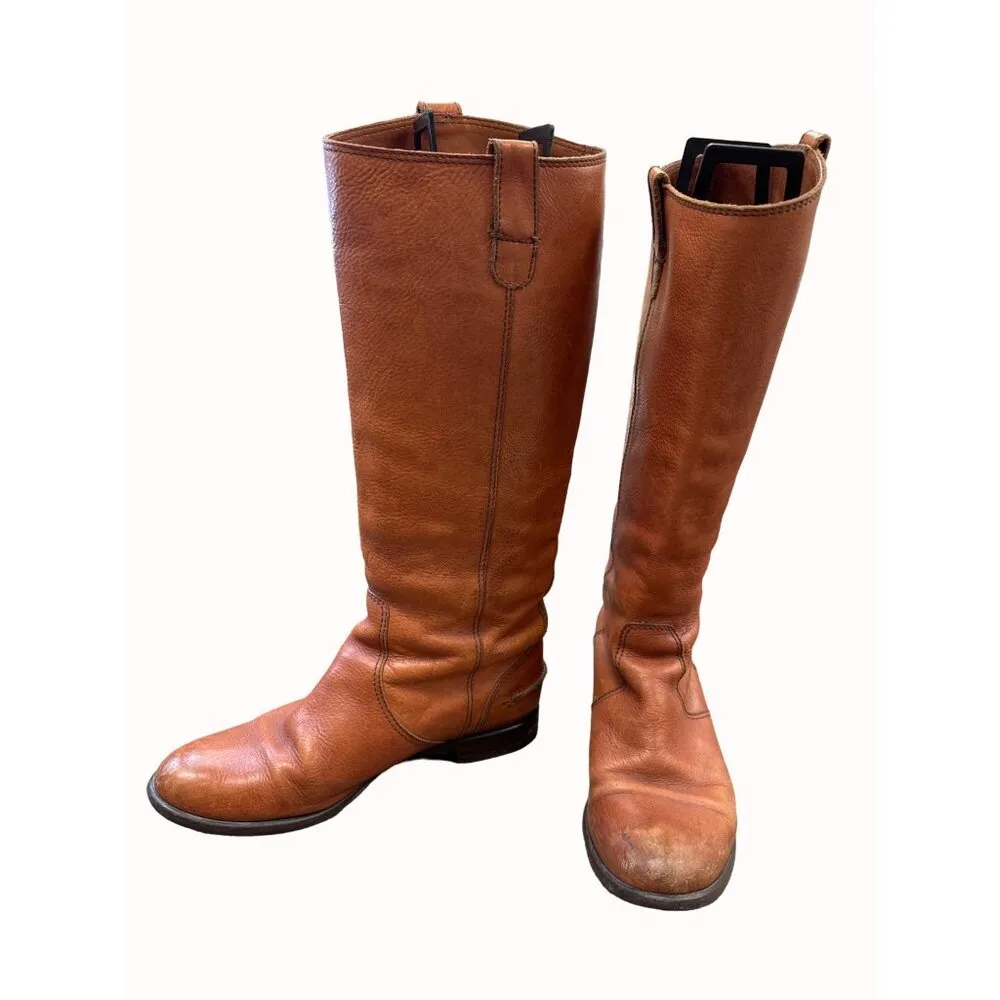 1937 Footwear womens brown leather moto riding boots shoes 8.5 SKU 6657 - Image 2