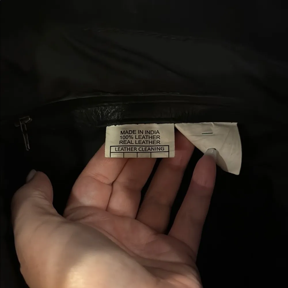 Black and White Fringe Leather Tote - Image 6