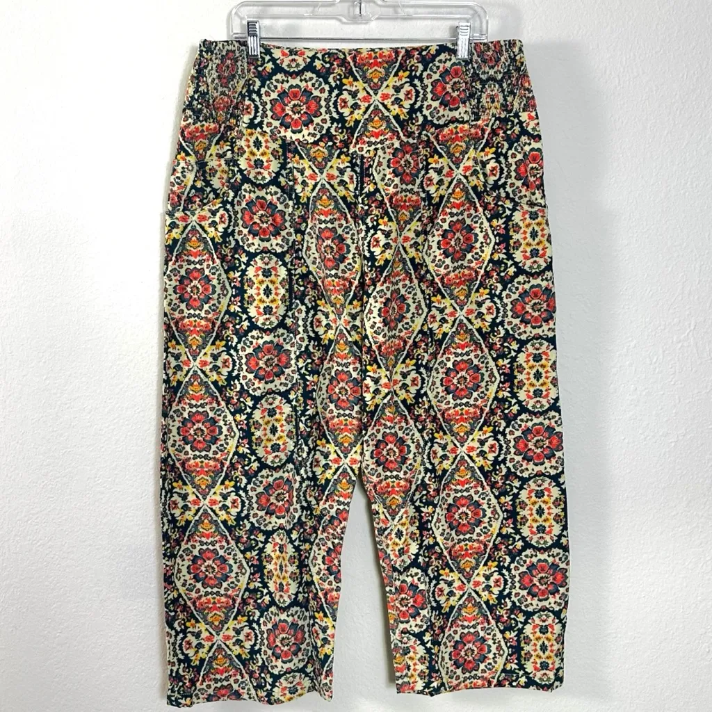 Free People XL Lunan Crop Harem Cord Printed Jeans NWT Bohemian Retro 60s 70s - Image 9