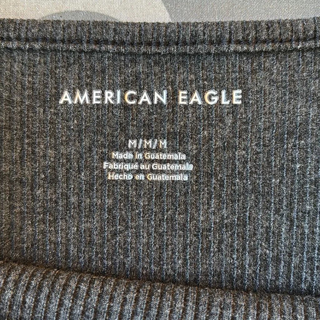 American Eagle gray ribbed bodysuit - Image 2