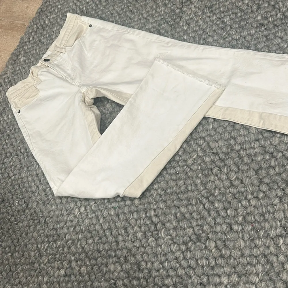 FRAME‎ Le Crop Mini Boot Multi Cream/White Cotton Blend Jeans Women's Size 26 - Image 2