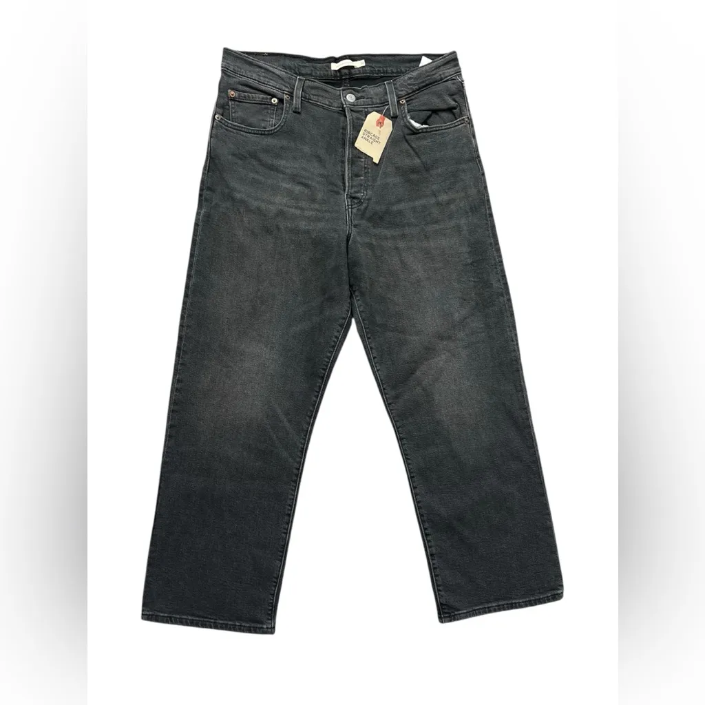 Levi’s NWT Ribcage Straight Ankle Jeans Women’s Black High Rise Denim Size 32 - Image 2