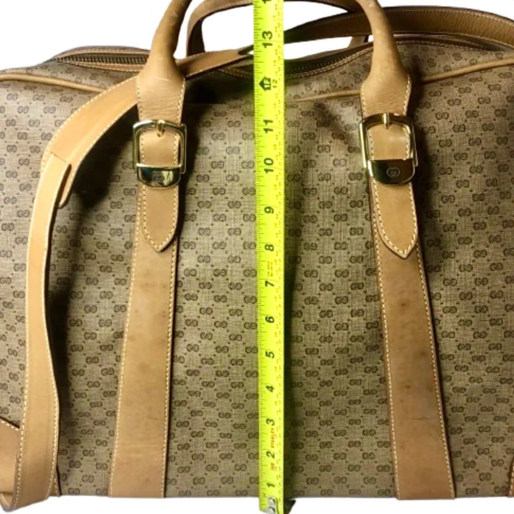 GUCCI Micro GG Leather and Coated Canvas Carry-On Luggage Travel Shoulder Bag - Image 13