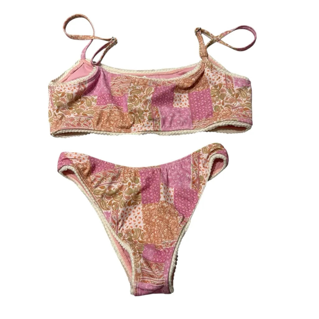 Elysiian Nantucket Bikini NWT Top (Sz L) and NWOT Bottom (Sz S) - Pink Paisley - Image 6