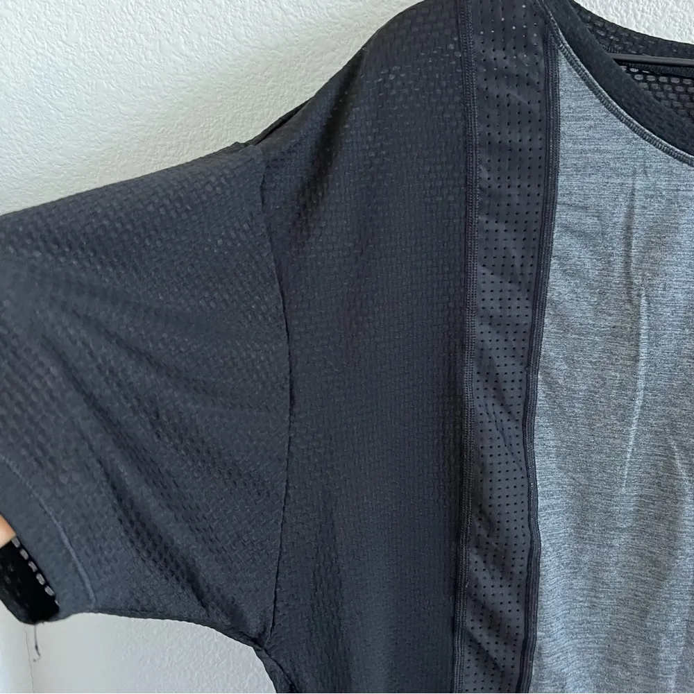 The North Face Black Gray Mixed Media mesh T-shirt Tee Flash Dry Large - Image 6