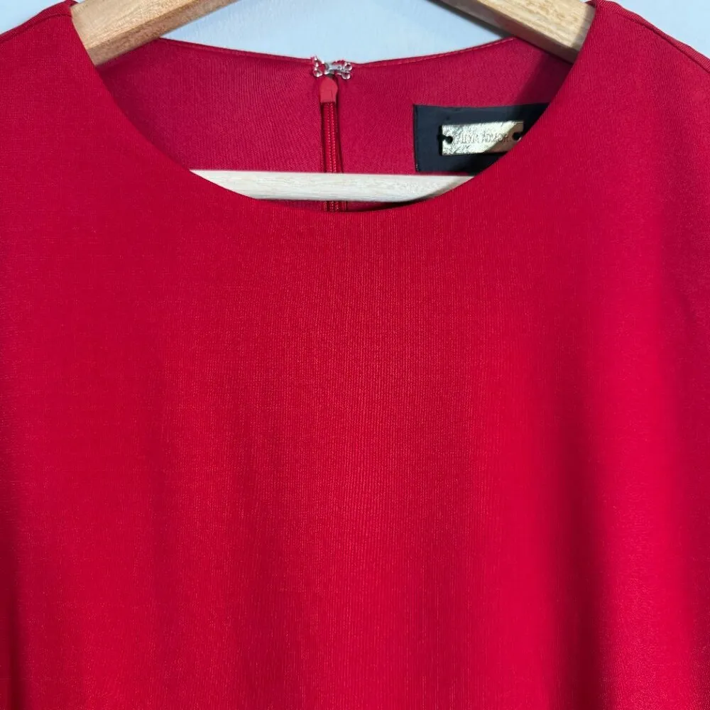 Alexia Admor Pluto Rosette Long Sleeve Mini Dress Women's Small Red Ruffle NWT - Image 10