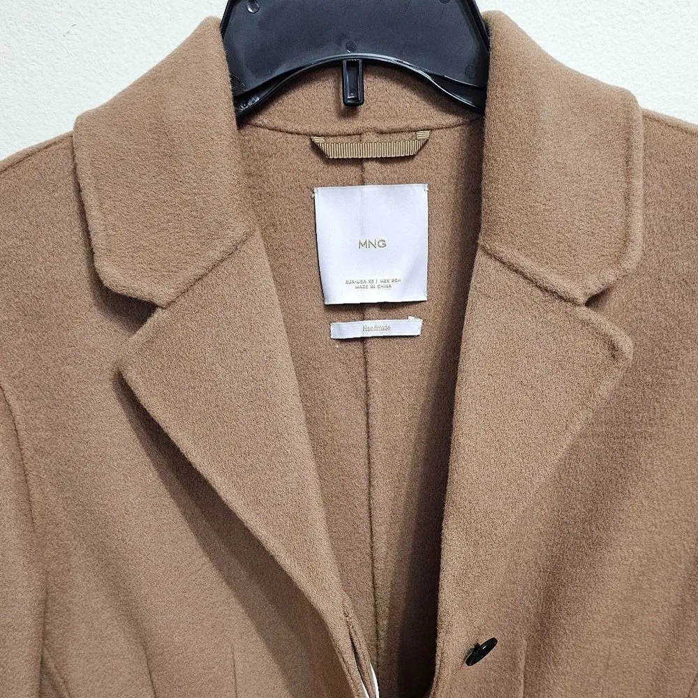 Wool coat with handmade belt Medium Brown Women's Size XS 57006721 - Image 9