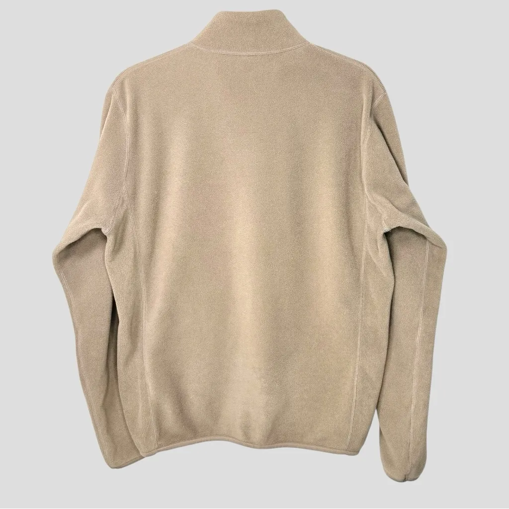 Uniqlo Full Zip Fleece Jacket Womens Small Beige Taupe Lightweight Sporty Sherpa - Image 2