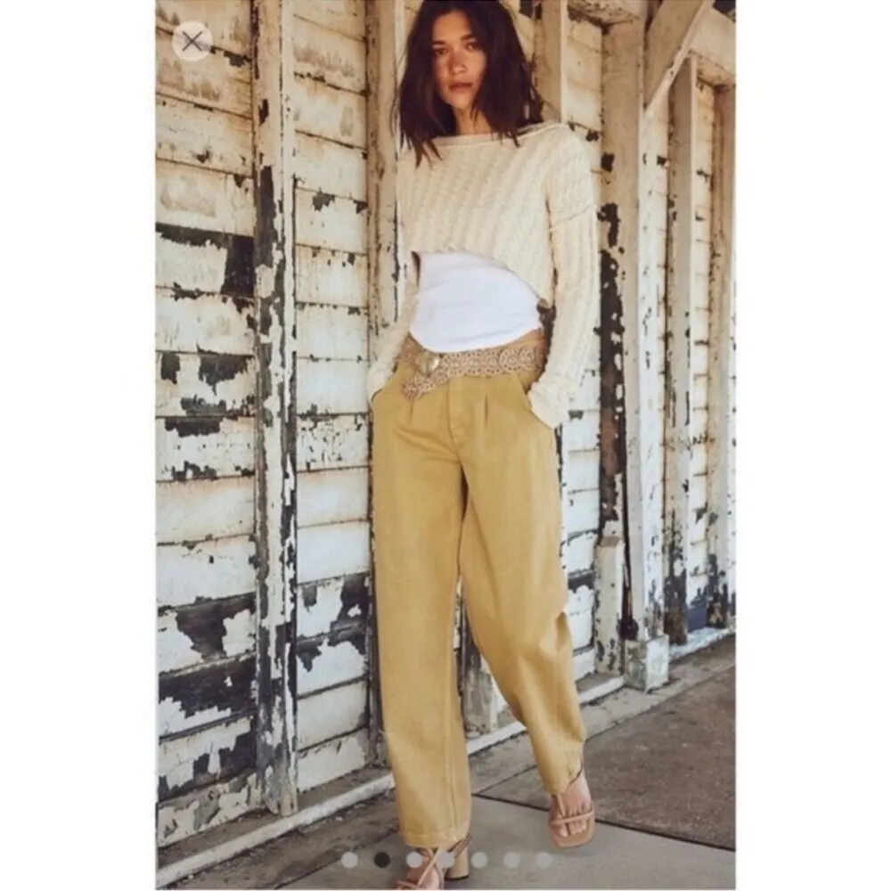 Free People Cya Later Skate Straight Leg Pants in Winter Wheat - Image 3