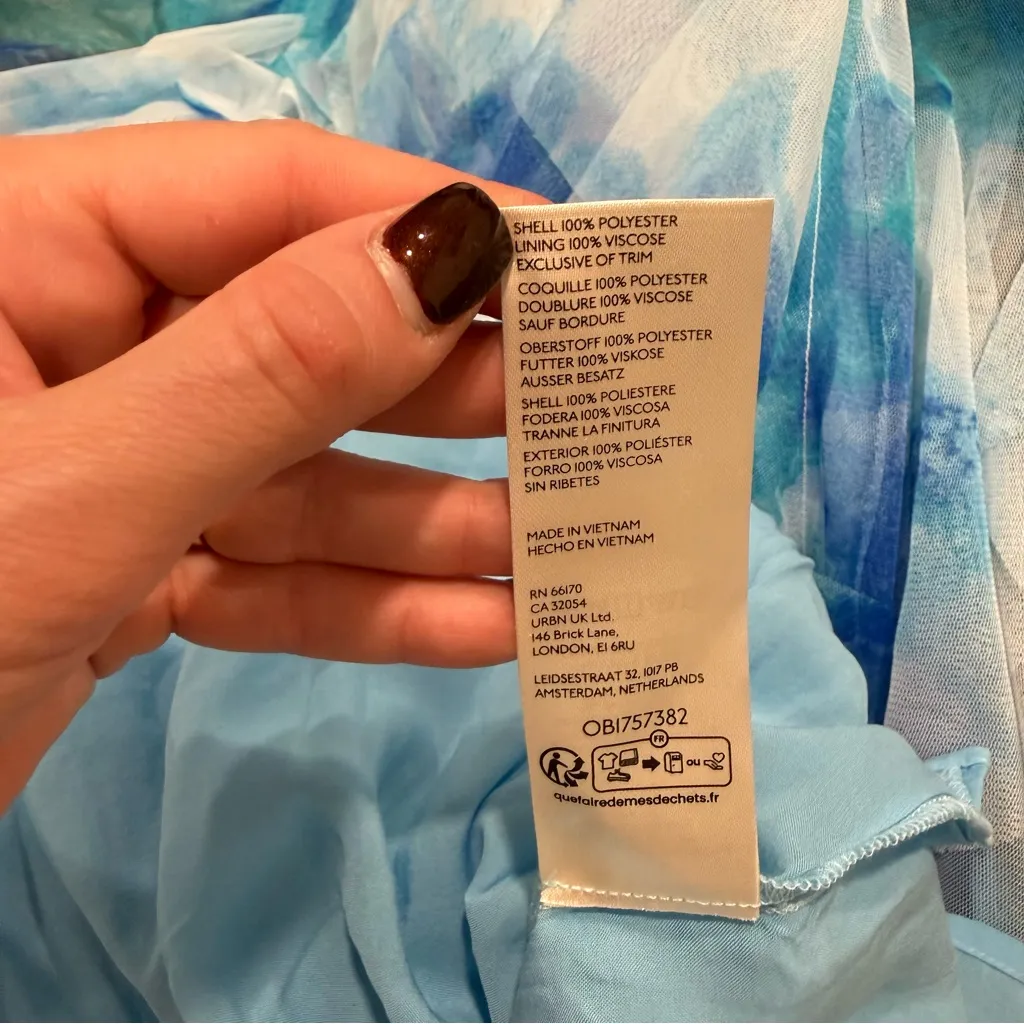 Anthropologie The Cheri Blue Ruffled Tulle Midi Skirt XS - Image 5