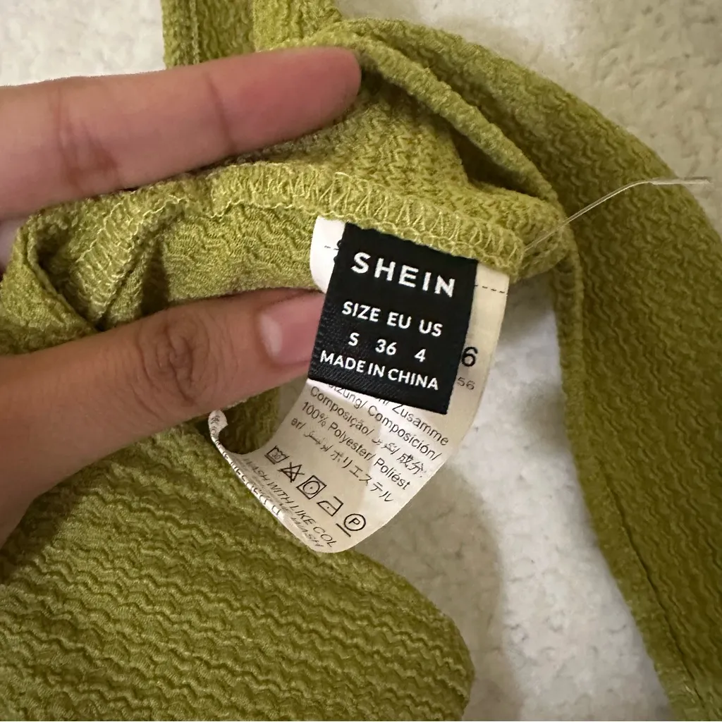 SHEIN Green Halter Tie Front Top Y2K Style - Image 2