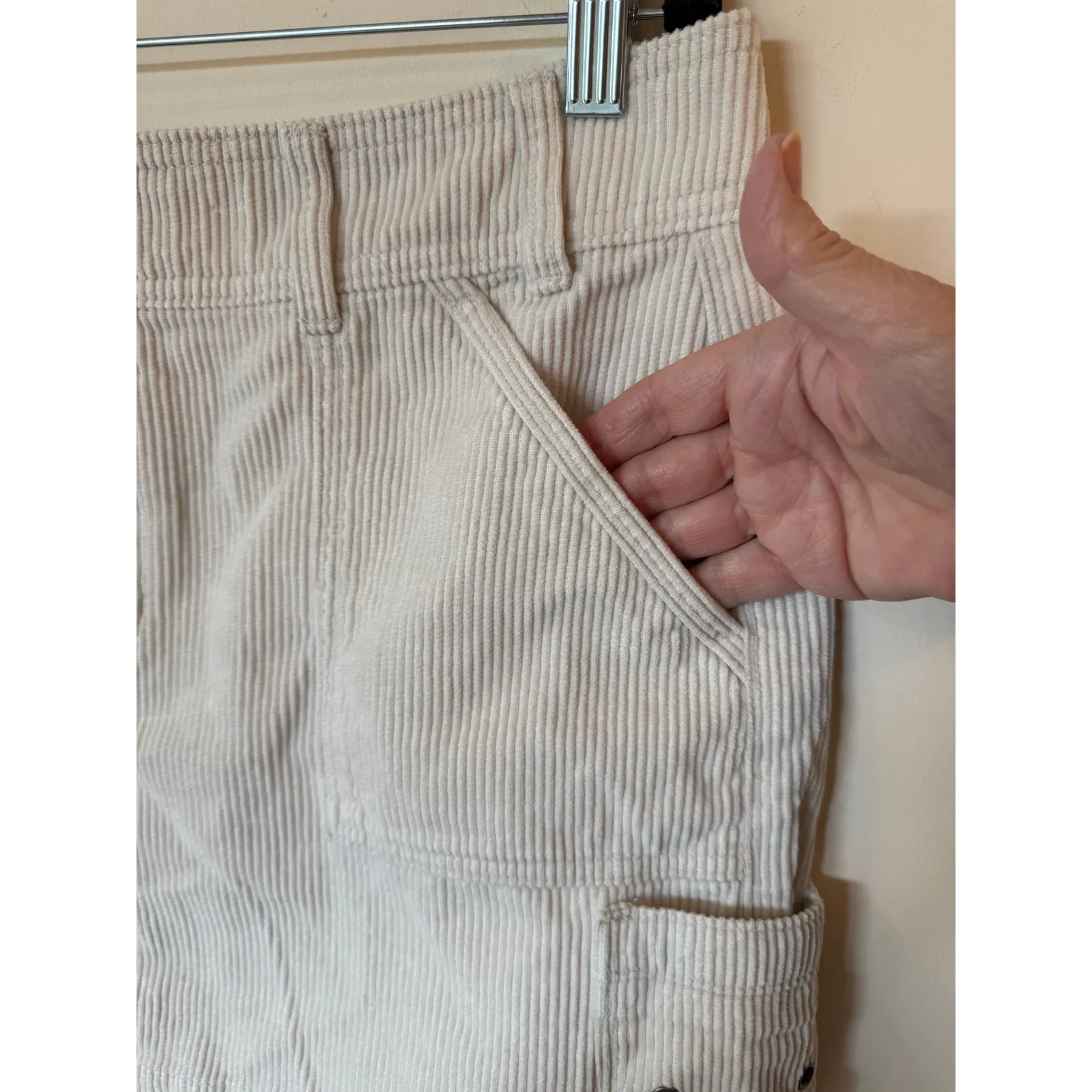 Old Navy '94 Carpenter Corduroy Mini Skirt Womens 12 Silver Gray Limited Edition - Image 4