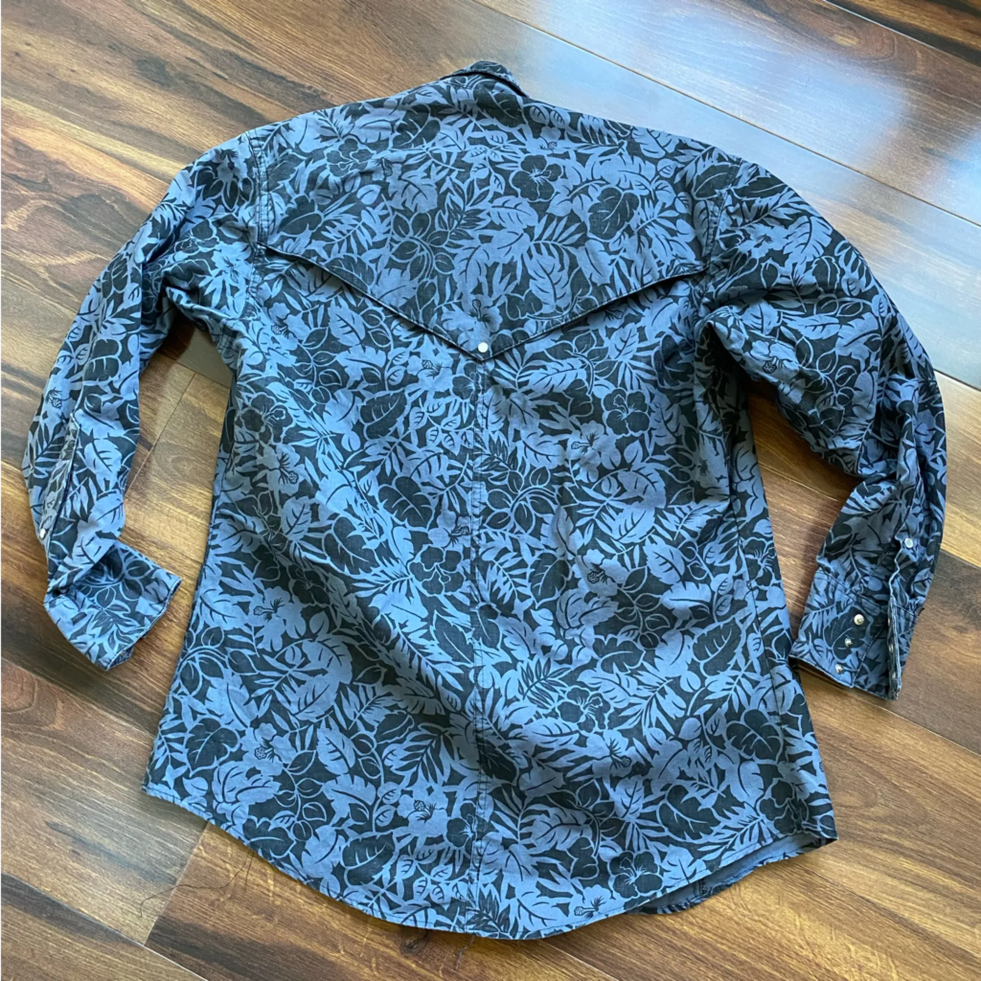 Rockmount Ranch Wear Floral Print Western Shirt Pearl Snap Black - Image 5