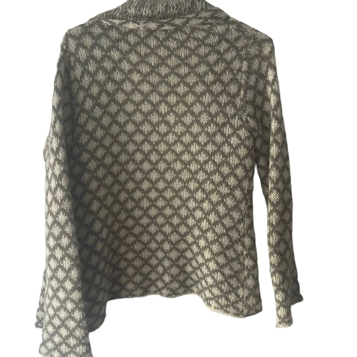 Wooden Ships Women's Size XS Mohair Wool Blend Grey Knit Open Front Cardigan - Image 7