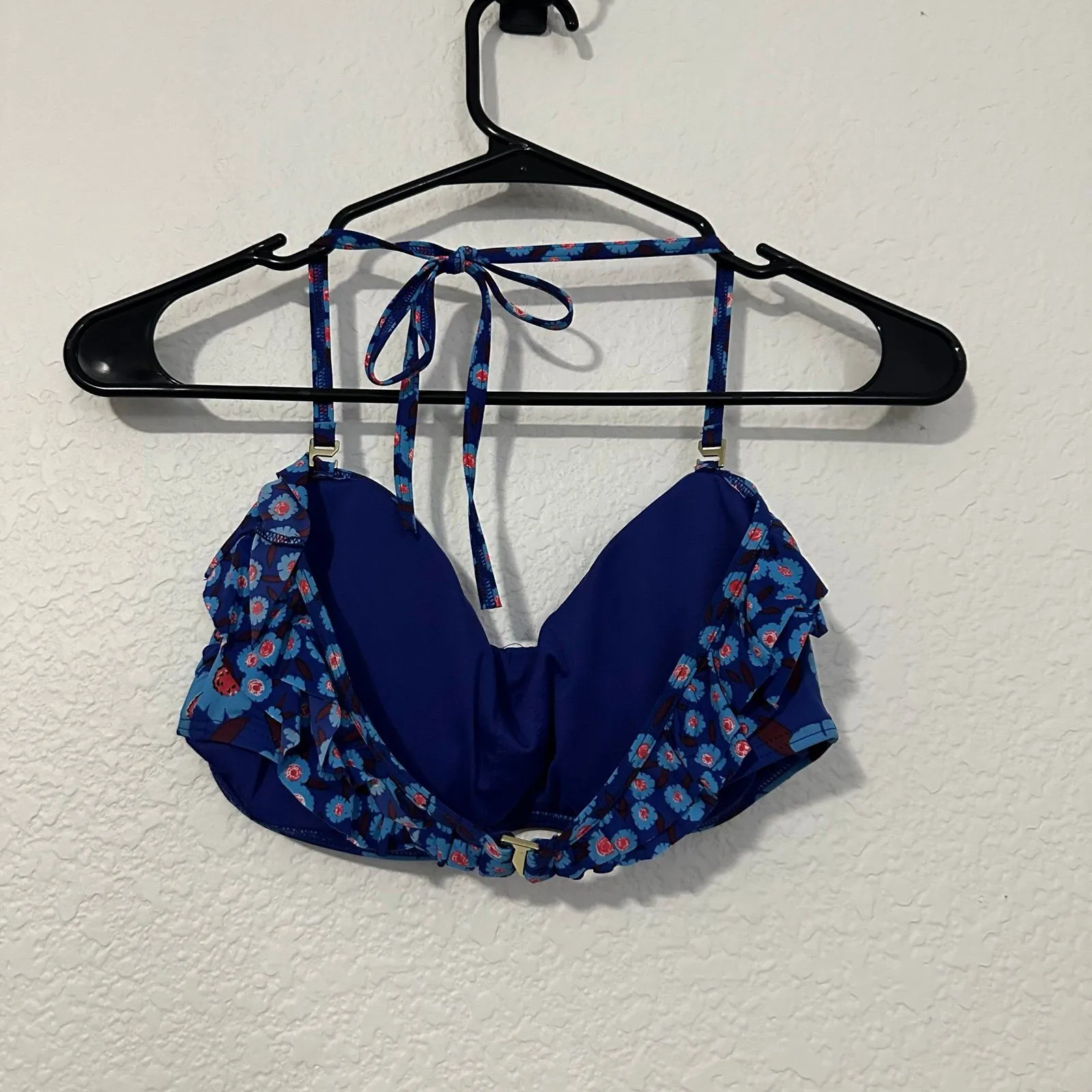 Kate Spade Blue Floral Bikini Top - Image 2