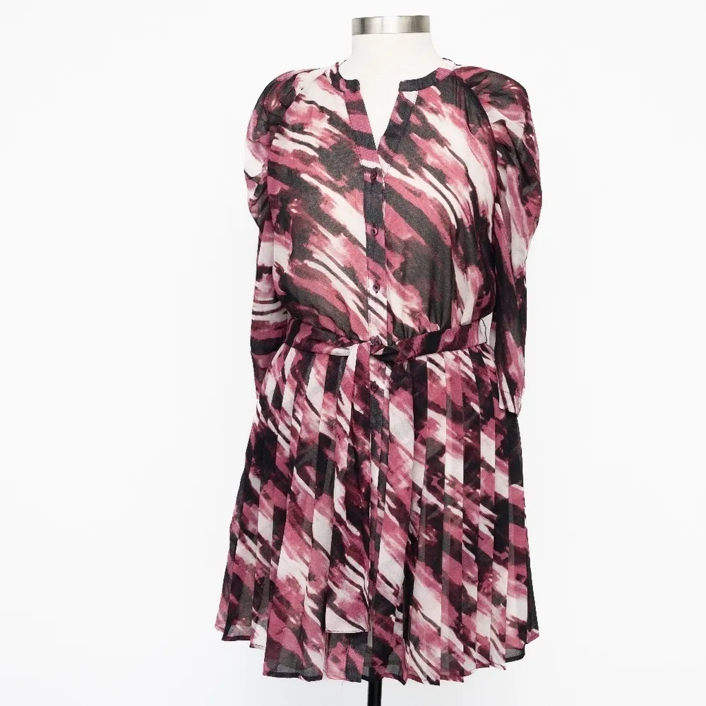 Calvin Klein. Chiffon Banded Collar Shirtdress. - Image 2