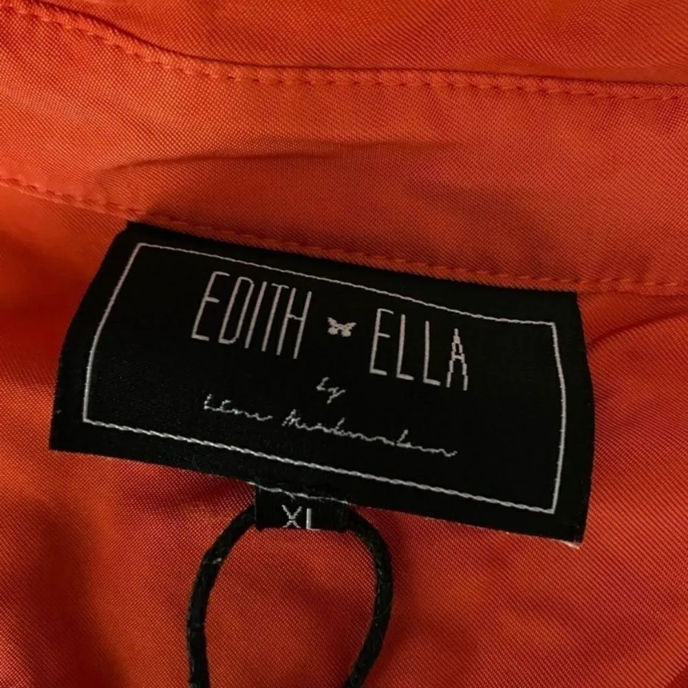 Edith Ella XL Orange Button Down Shirt Women’s Long Sleeve - Image 3