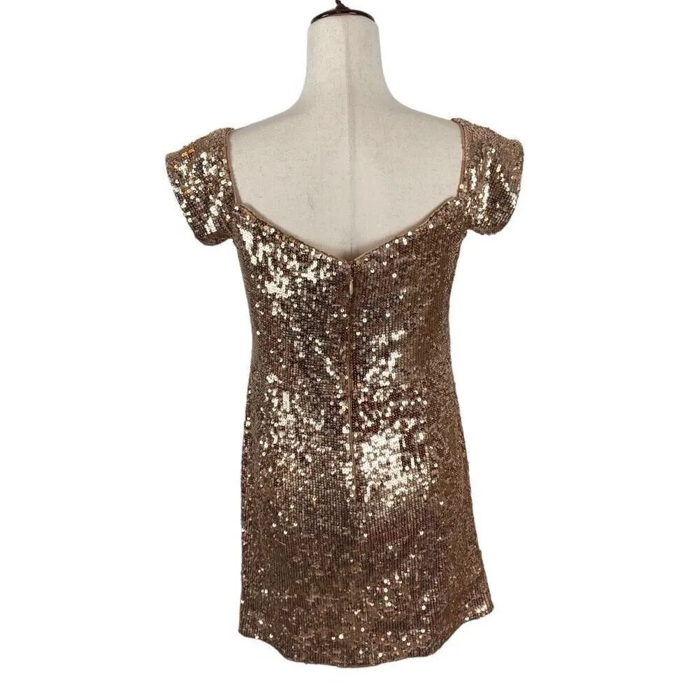 Dress The Population Jada metallic Sequin mini Dress Women’s XXL Off Shoulder - Image 6