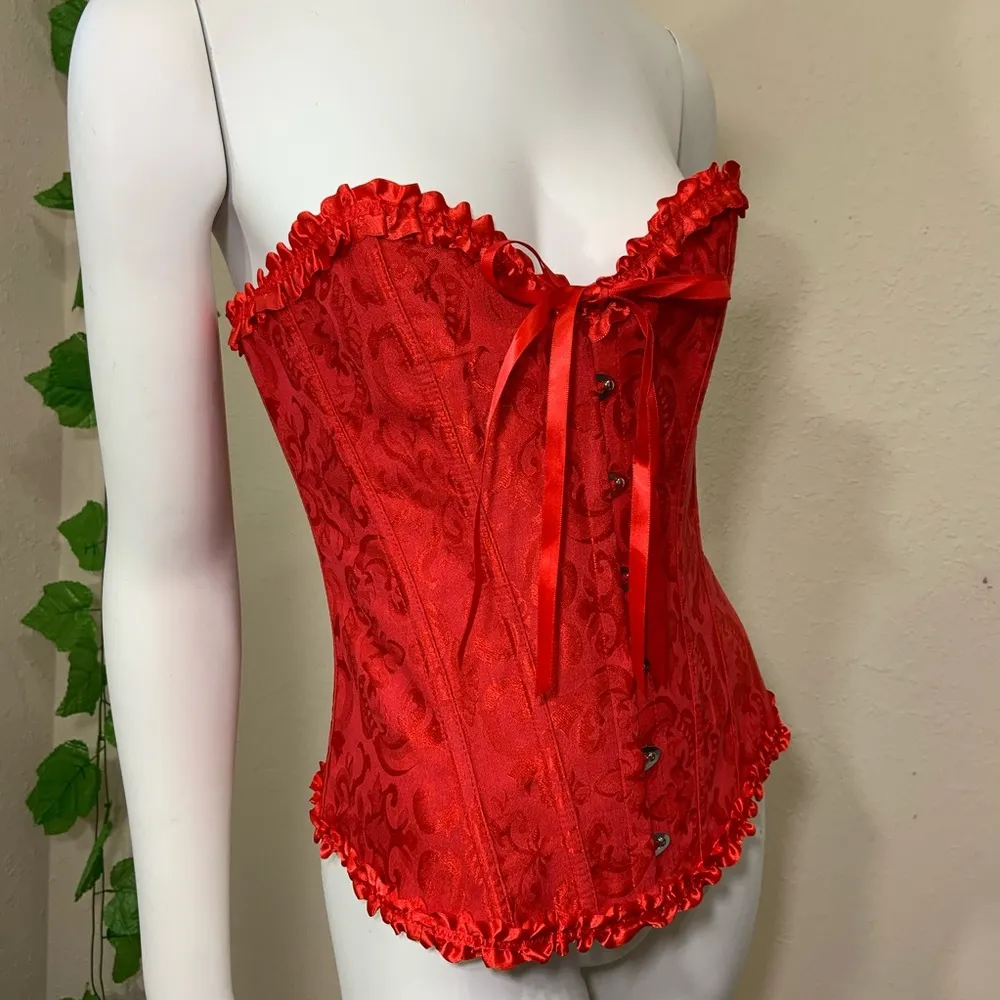 Corset Red Festival New Valentine’s Festival Sexy Size undefined - Image 10