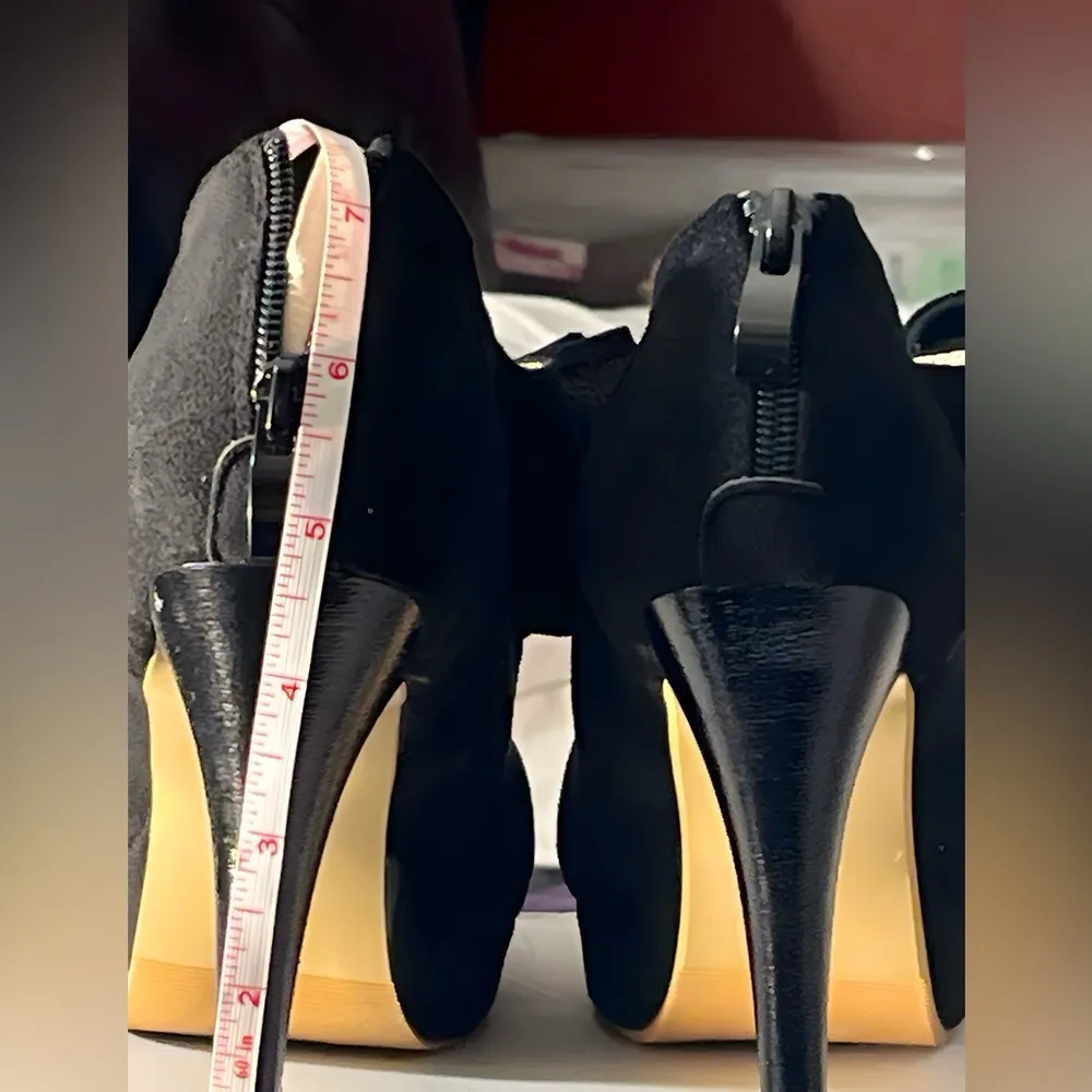 Women's Black Bow Mary Jane High Heel Closed Toe Platform Dress Pumps Size undefined - Image 7