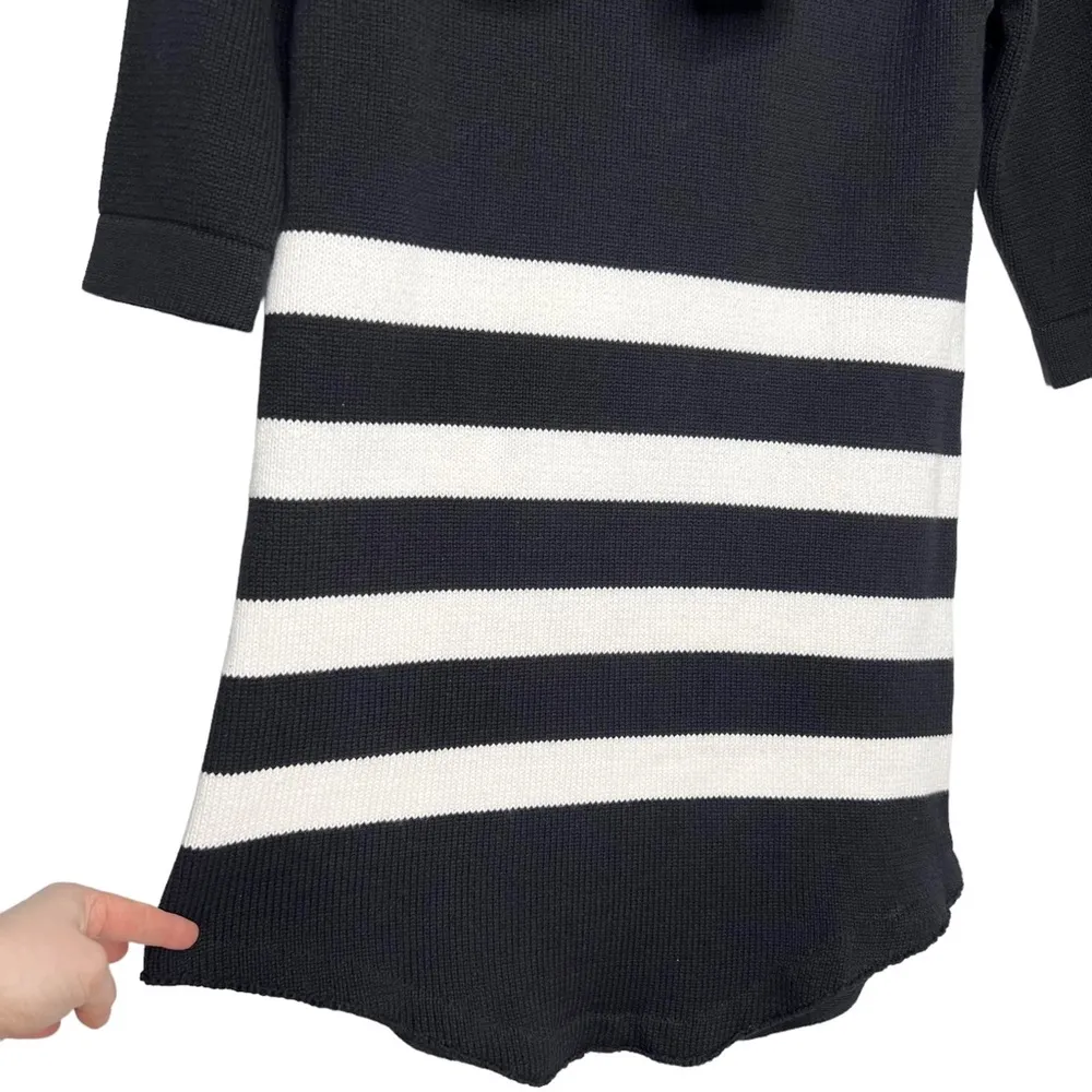 NWT Knitz  Black & White Striped Scarf Sweater Dress - Image 8