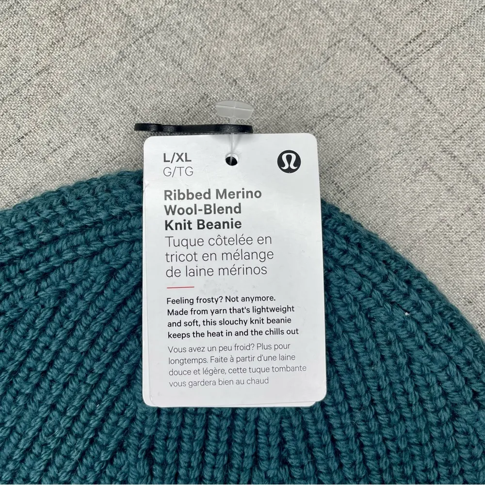 Ribbed Merino Wool Knit Beanie Winter Hat Green Jasper Nwt - Image 7