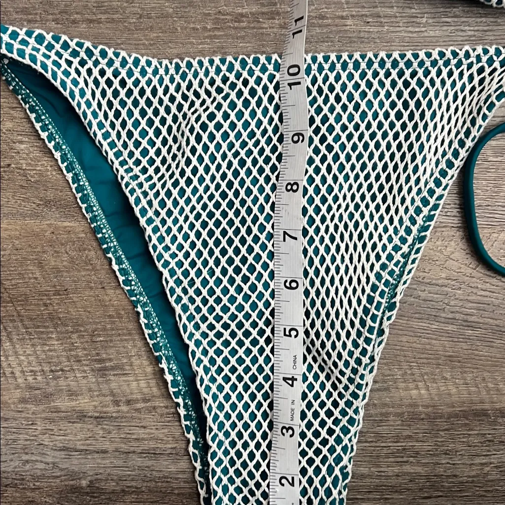 ZAFUL Multiway Triangle Bikini Set – Fishnet Side-Tie Bandeau Halter (XL) ♦️ - Image 5