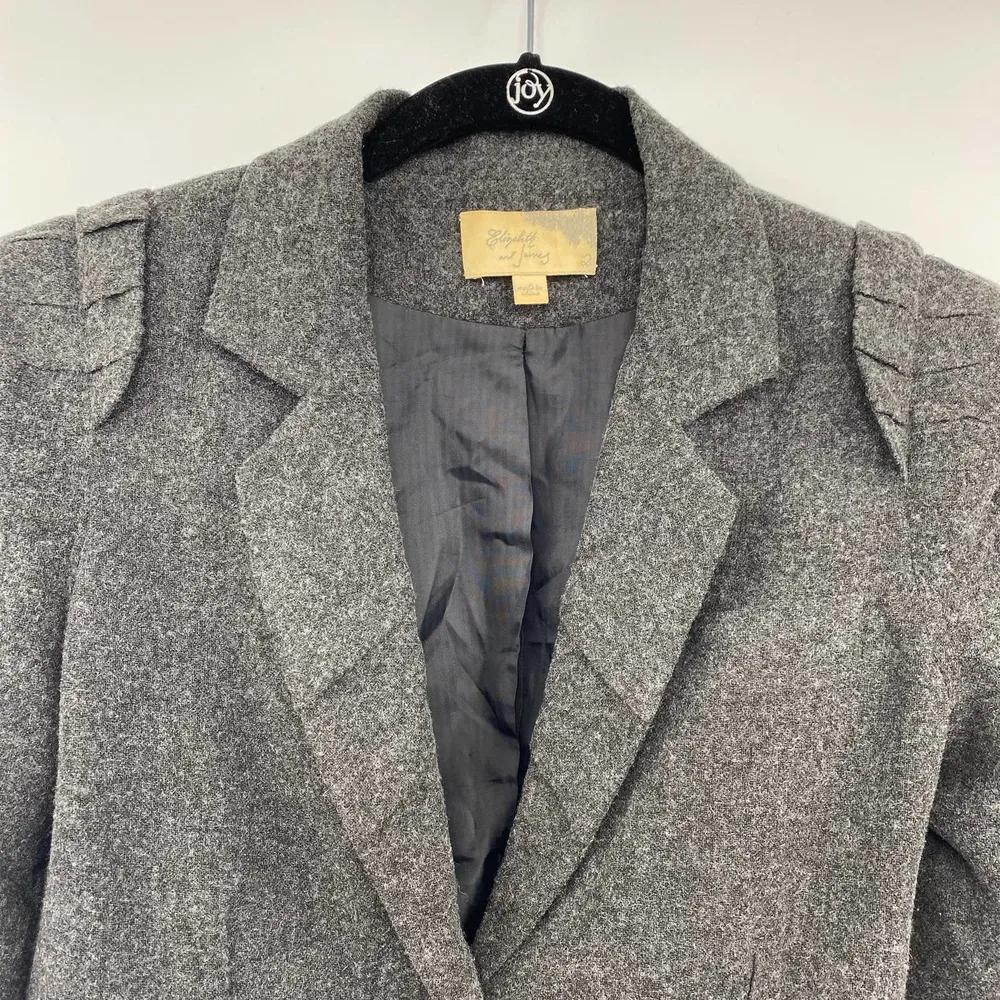 Elizabeth James Wool Blend Blazer Fitted 2 Button Single Breasted Womens Size 2 - Image 4