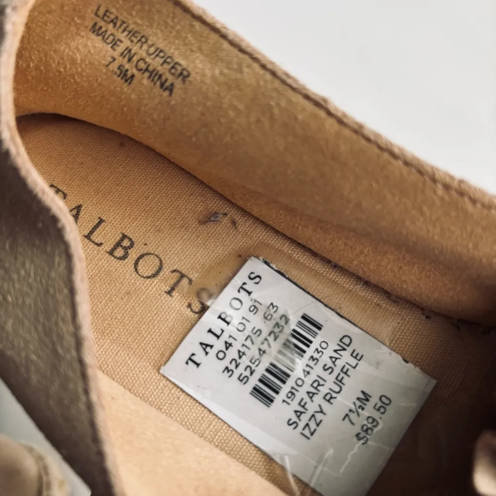 Talbots Safari Sand Izzy Ruffle Espadrille Flat Loafer Shoe Size 7.5 - Image 8