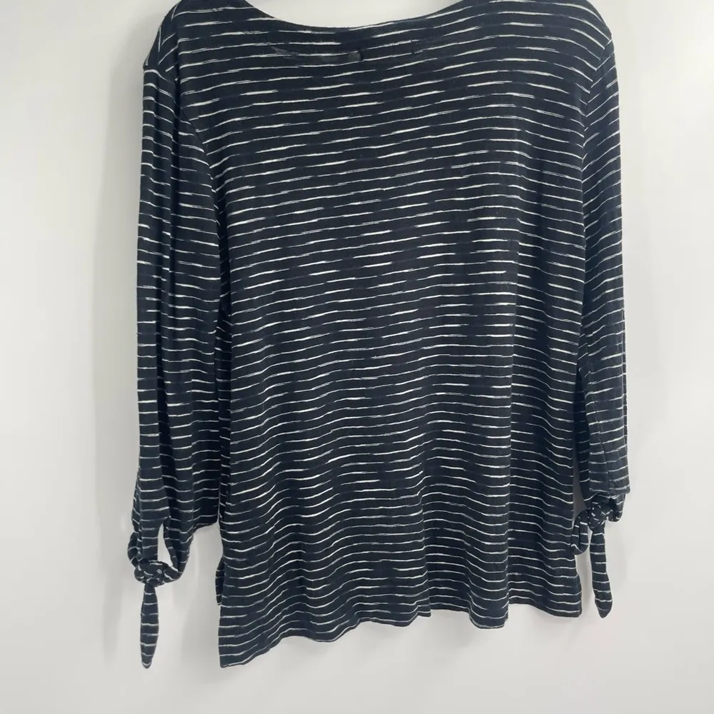 Habitat stripped black and white lag and look boho 3/4 tie long sleeve size xs - Image 5