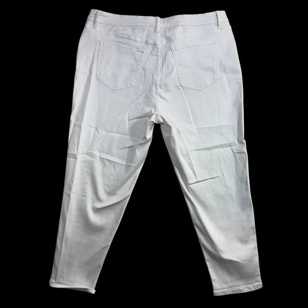 Falls Creek 18 Cropped Pants White Stretch Skinny Casual Everyday Classic Cozy - Image 4