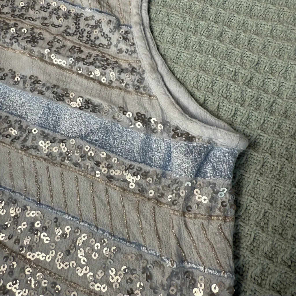 Vintage Abercrombie & Fitch Y2K Tank Going Out Top Womens Medium Sequin Shirt - Image 5