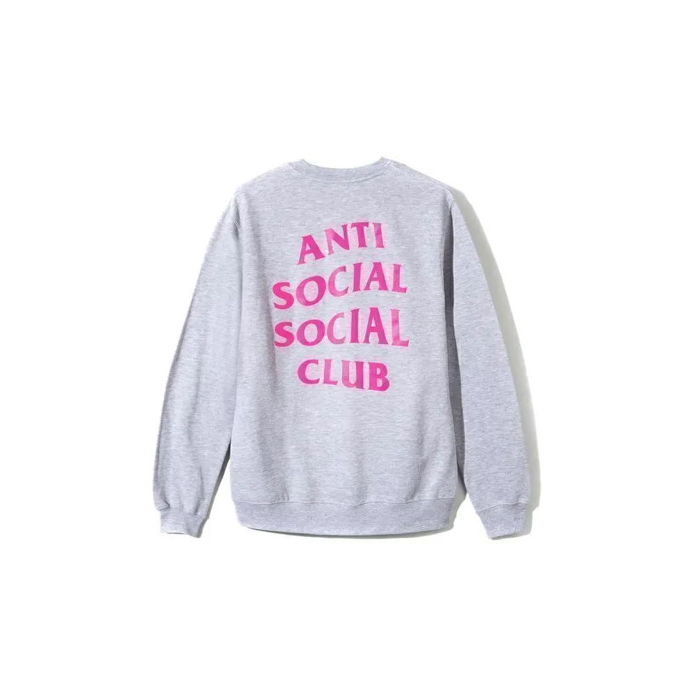 Anti Social Social Club Gray Hot Pink Crew Neck Sweater Womens Small Gray - Image 5