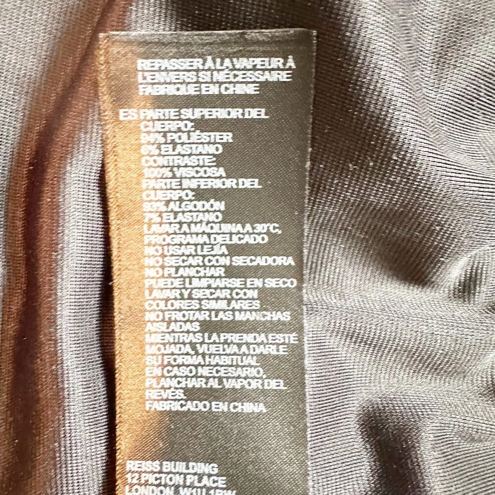 REISS Kimberley Sleeveless Velvet Bodysuit Size XS Black - Image 6