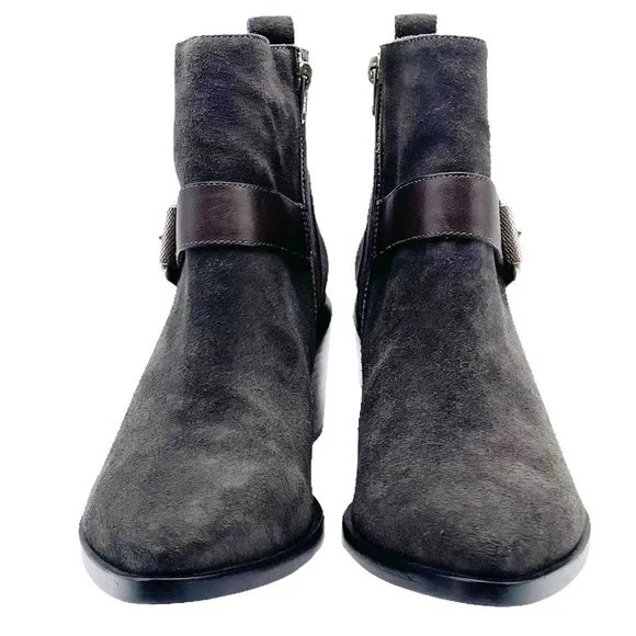 NWT AllSaints Jason Boot Charcoal Gray Suede Buckle Ankle Bootie Women’s Size 9 - Image 7