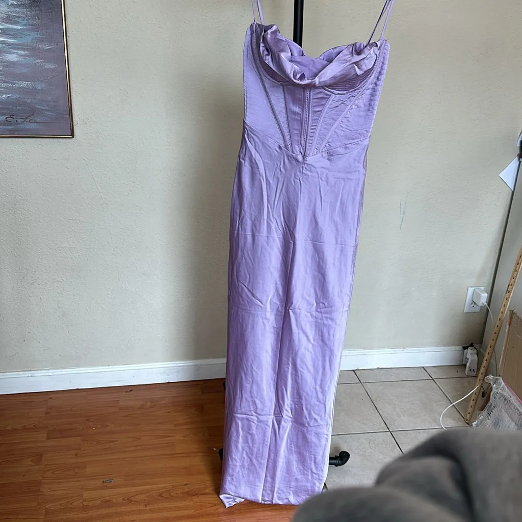 HOUSE OF CB S D-DD 'Charmaine'‎ Lavender Corset Maxi Dress NWOT size Small - Image 3