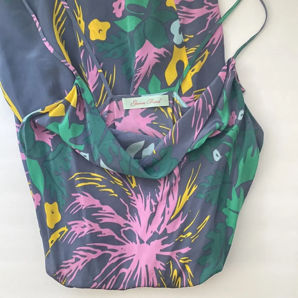 Anthropologie Geren Ford sleeveless floral silk midi slip dress, size medium - Image 3