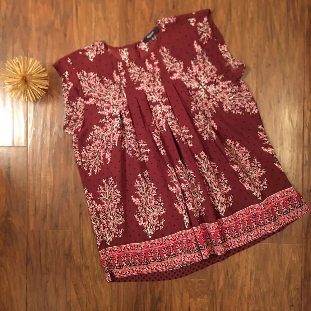 Madewell 100% Silk Garden Top in Lassi Flower Sleeveless Summer Pleated Size XS - Image 5