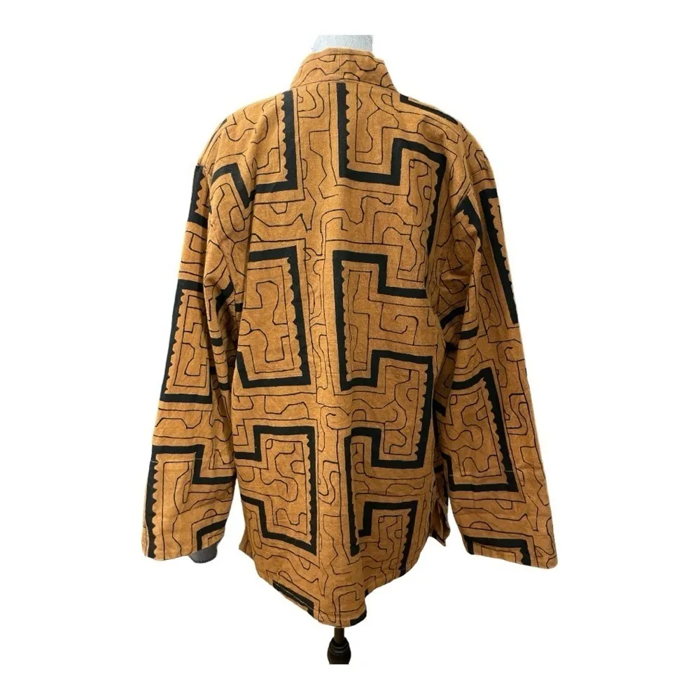VINTAGE DESIGN RUST & BLACK PRINT
SHACKET SIZE SMALL 100% COTTON MADE IN INDIA Brown - Image 5