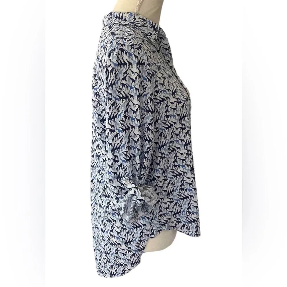 Jane and Delancey  Giraffe Button Down Blouse - Image 2
