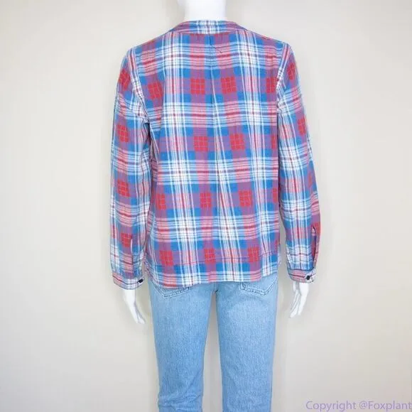 Madewell Indigo-Dyed Popover Shirt in‎ Casey Plaid, size M - Image 17