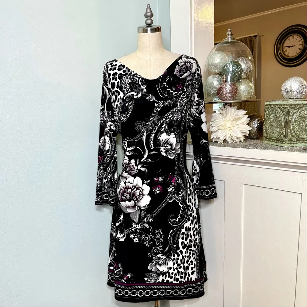 White House Black Market Floral Shift Dress Large - Image 2