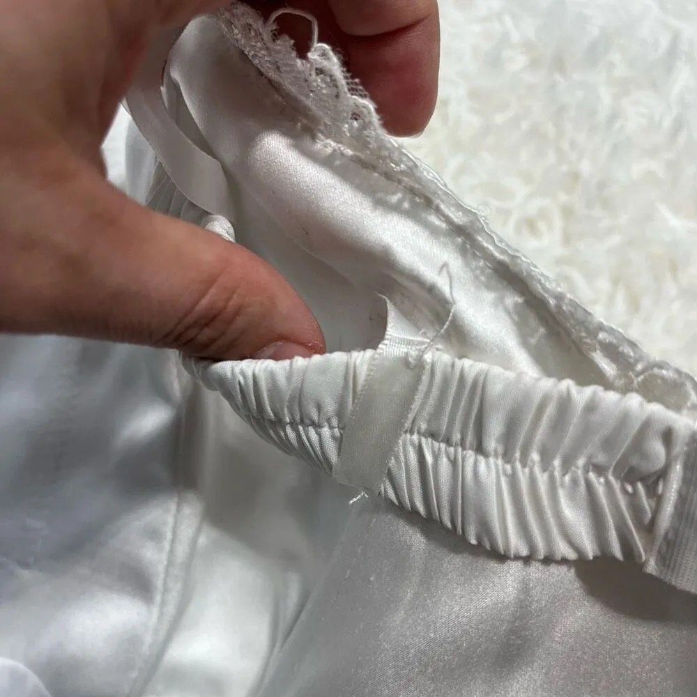 Strapless Mini Wedding Homecoming Prom Formal Dress Floral Lace No Label XS White - Image 10