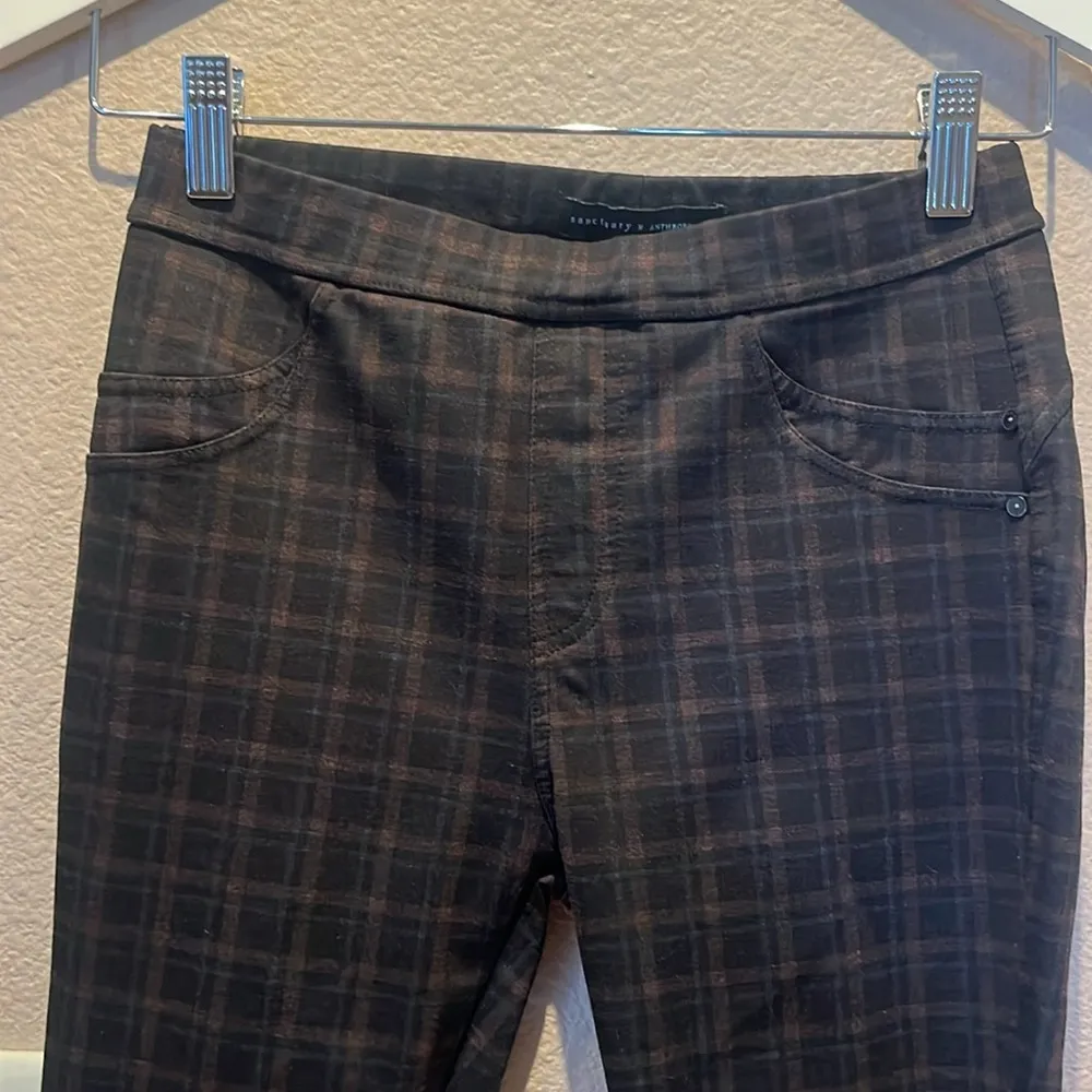 Sanctuary x Anthropologie Women’s Plaid Pull On Pants Size XS - Image 3