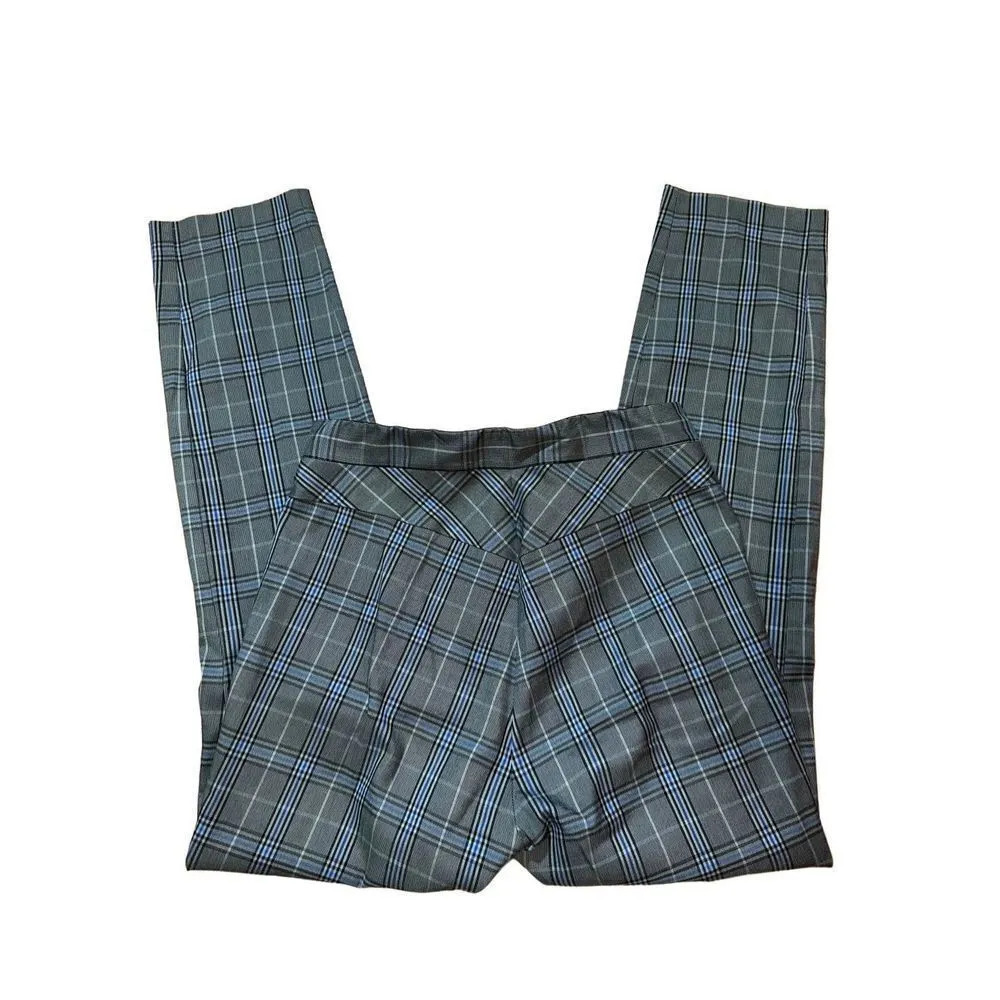 Rag & Bone Simone with Yoke Gray Blue Plaid trouser pants sz 4 - Image 10