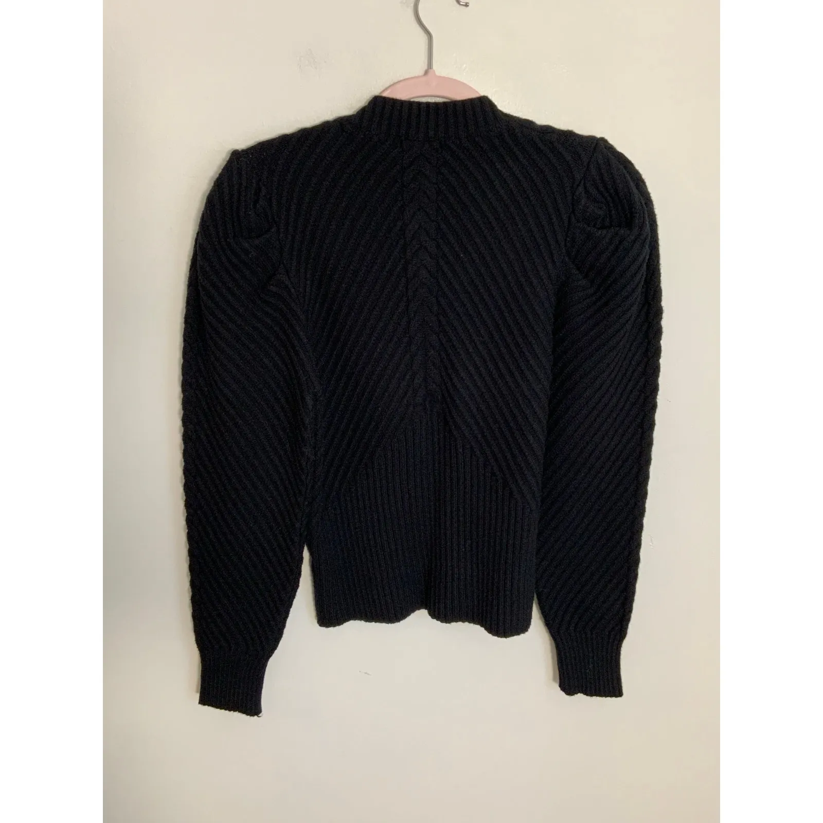 Allison New York Black Ribbed‎ Sweater size large - Image 3