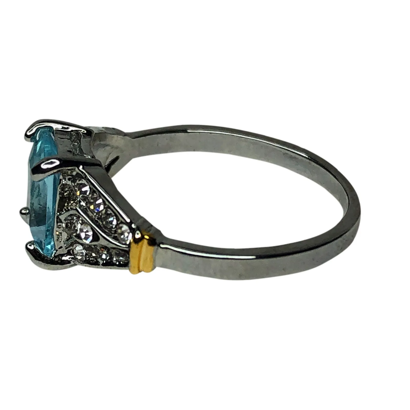 Light Blue Baguette Cut Ring - Image 4